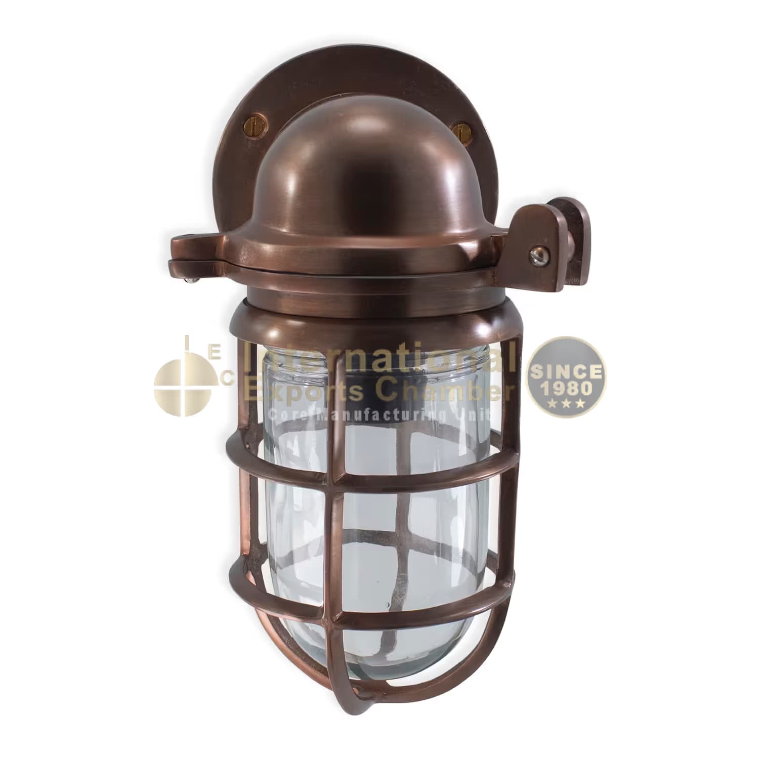 Aluminium Caged Bulkhead H25.6cm/10.1" Wall Light - Bronze Colour - Industrial Marine Porch & Passage Vintage Outdoor/Indoor Wall Sconce/Lamp