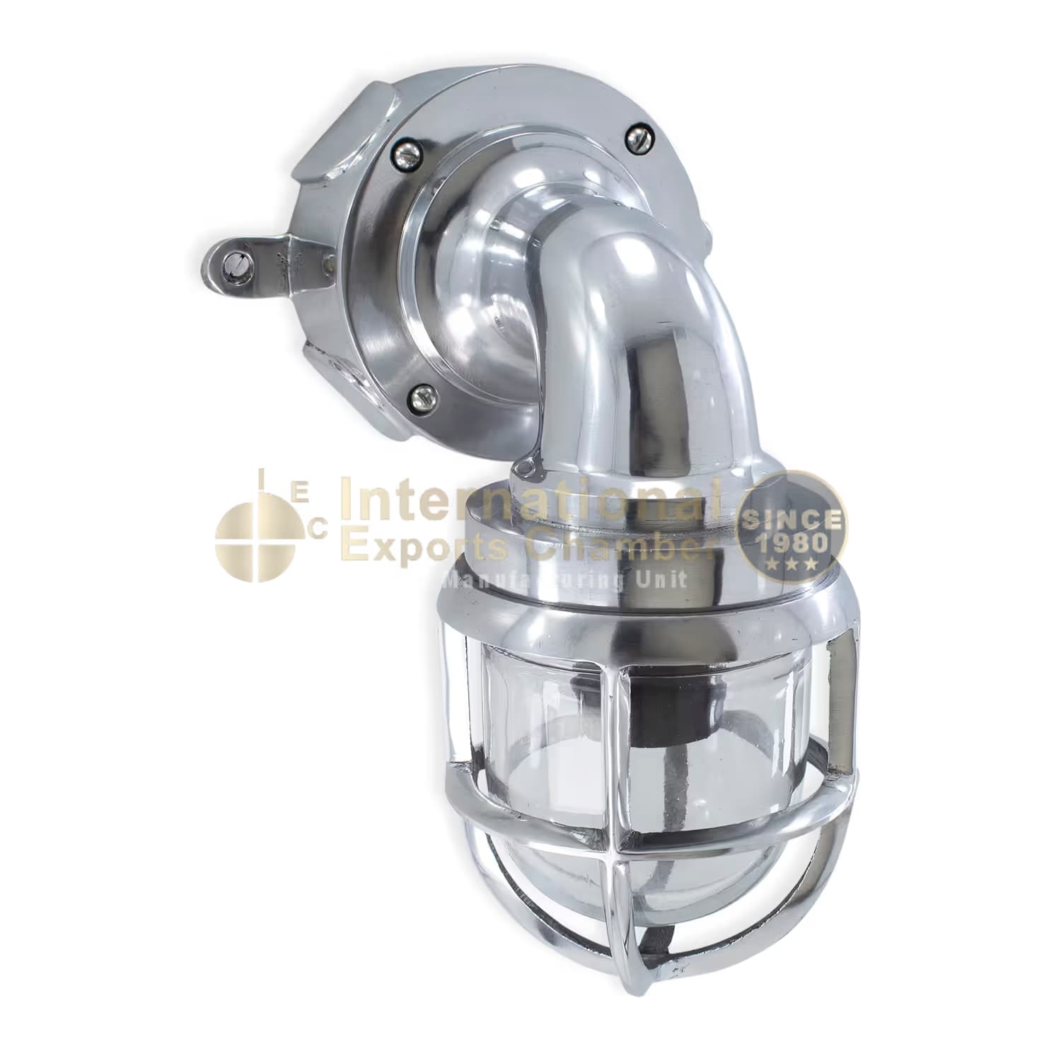 Aluminium Caged Bulkhead H24.8cm/9.8" Wall Light - Mirror Polished - Industrial Marine Porch & Passage Vintage Outdoor/Indoor Wall Sconce/Lamp